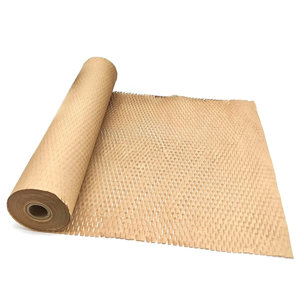 

Packaging Paper, 15 Inch x 131 Ft Honeycomb Cushioning Wrap Roll for Moving Shipping Packing, Paper Wrap Honeycomb Wrap