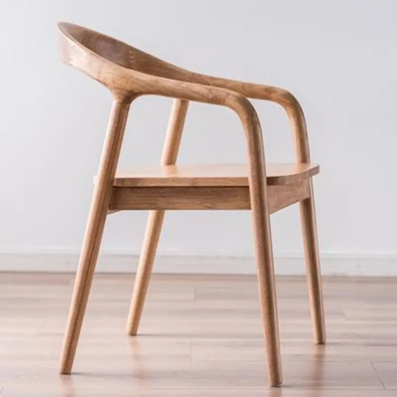 

Retro Wooden Dining Chair Armrests Unique Modern Office Designer Chair Kitchen Balcony Lounge Sillas Cocina Restaurant Furiture
