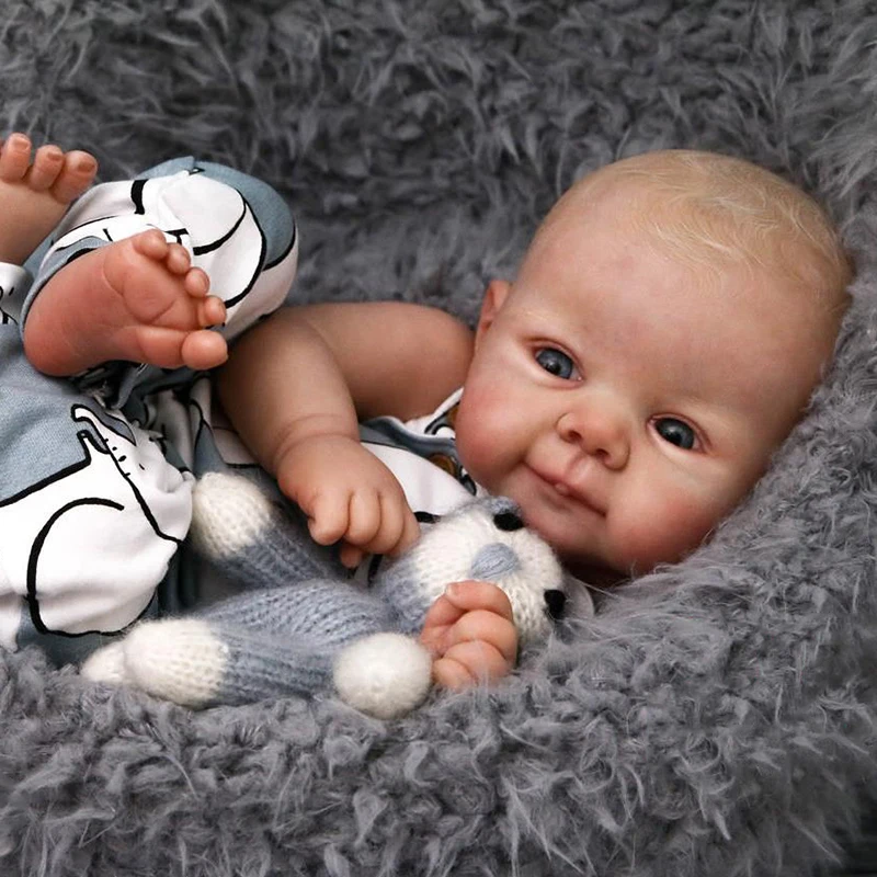 19inch Already Finished Painted Reborn Doll Parts Cute Baby 3D Painting with Visible Veins Cloth Body Included