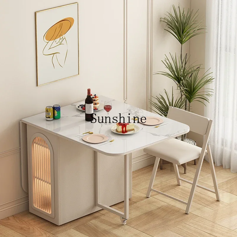 Ультратонкий складной стол с кремовым ветром встроенная индукционная плита