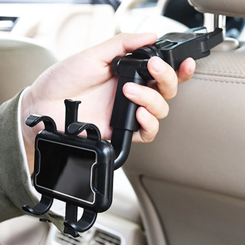 

Car Phone Holder Rearview Mirror Mount Universal Seat Back Headrest Hanging Clip Mobile Phone Support Stand Adjustable Bracket