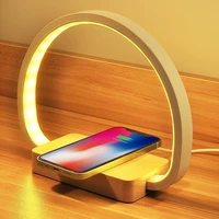 bedside table lamp with usb port table light with wireless charger night light with touch control 3 color modesstepless dimmi