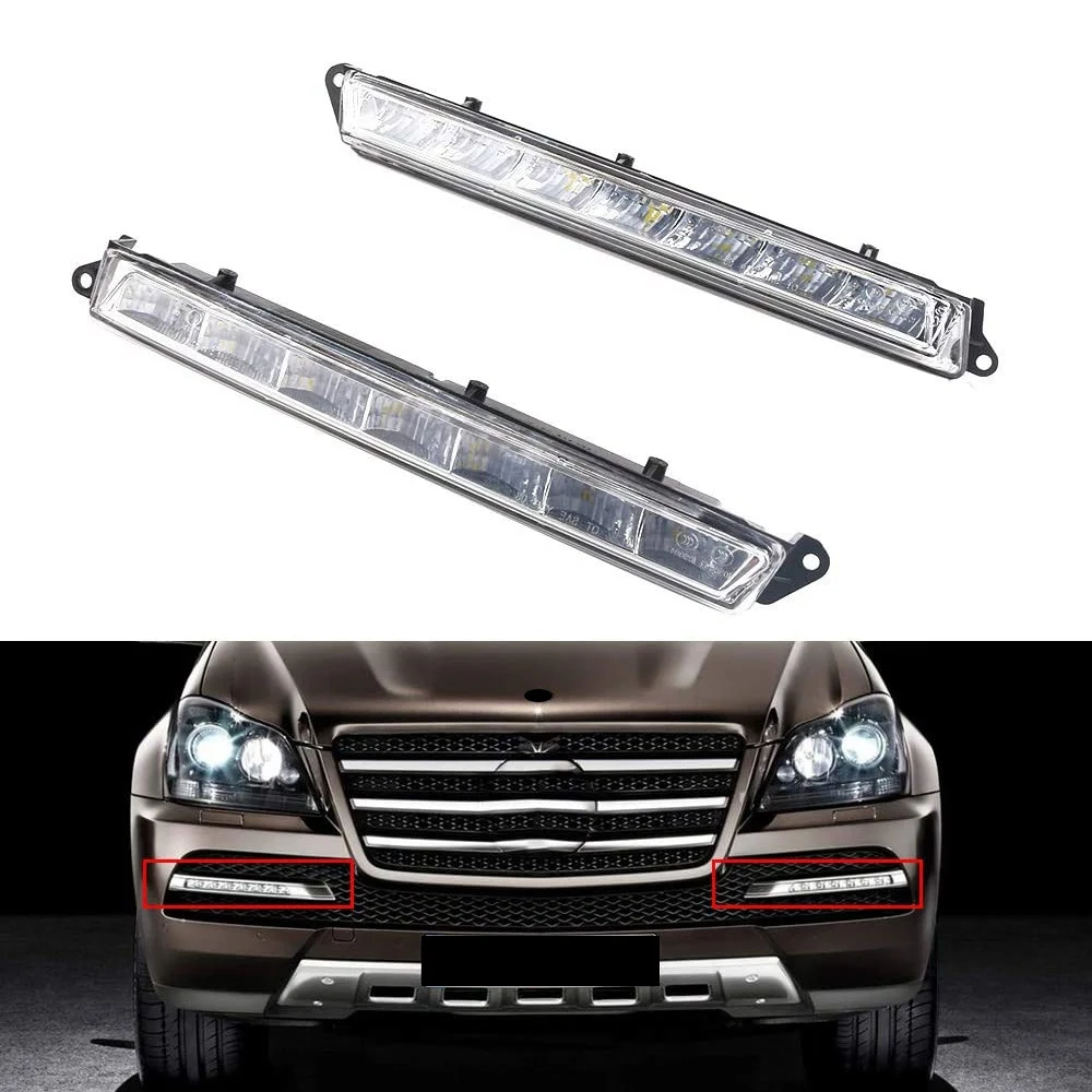 1 Pair LED Daytime Running Light for Mercedes Benz X164 GL350 GL450 GL500 Fog DRL A1649060351 A1649060451