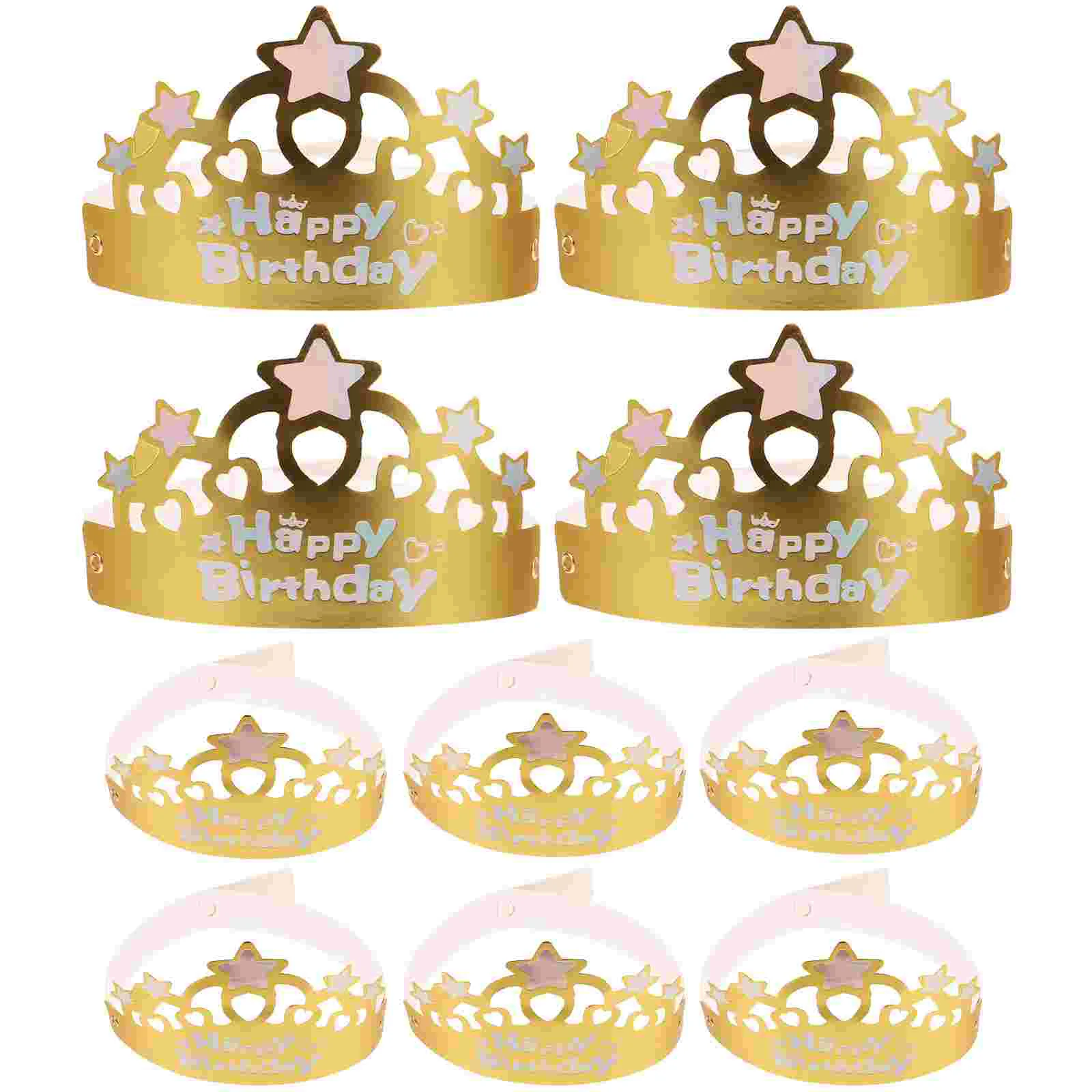 

50 Pcs Toddler Birthday Crown Hats Kids Party Venue Setting Props Children Headwear Paper The
