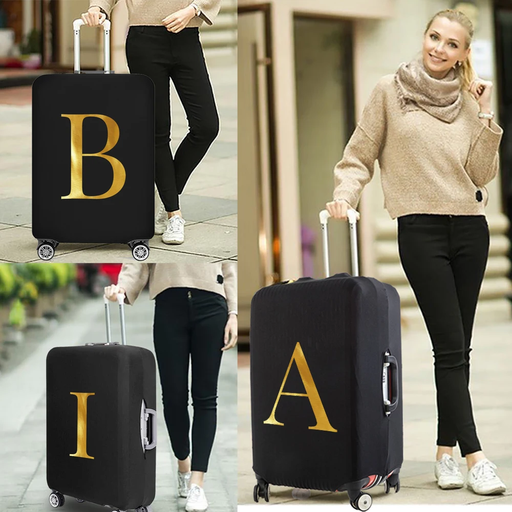 Letter Print Travel Luggage Protective Cover Travel Accessorie Suitcase Dust-proof Covers Elastic Cover for 18-32 Inch Trolley
