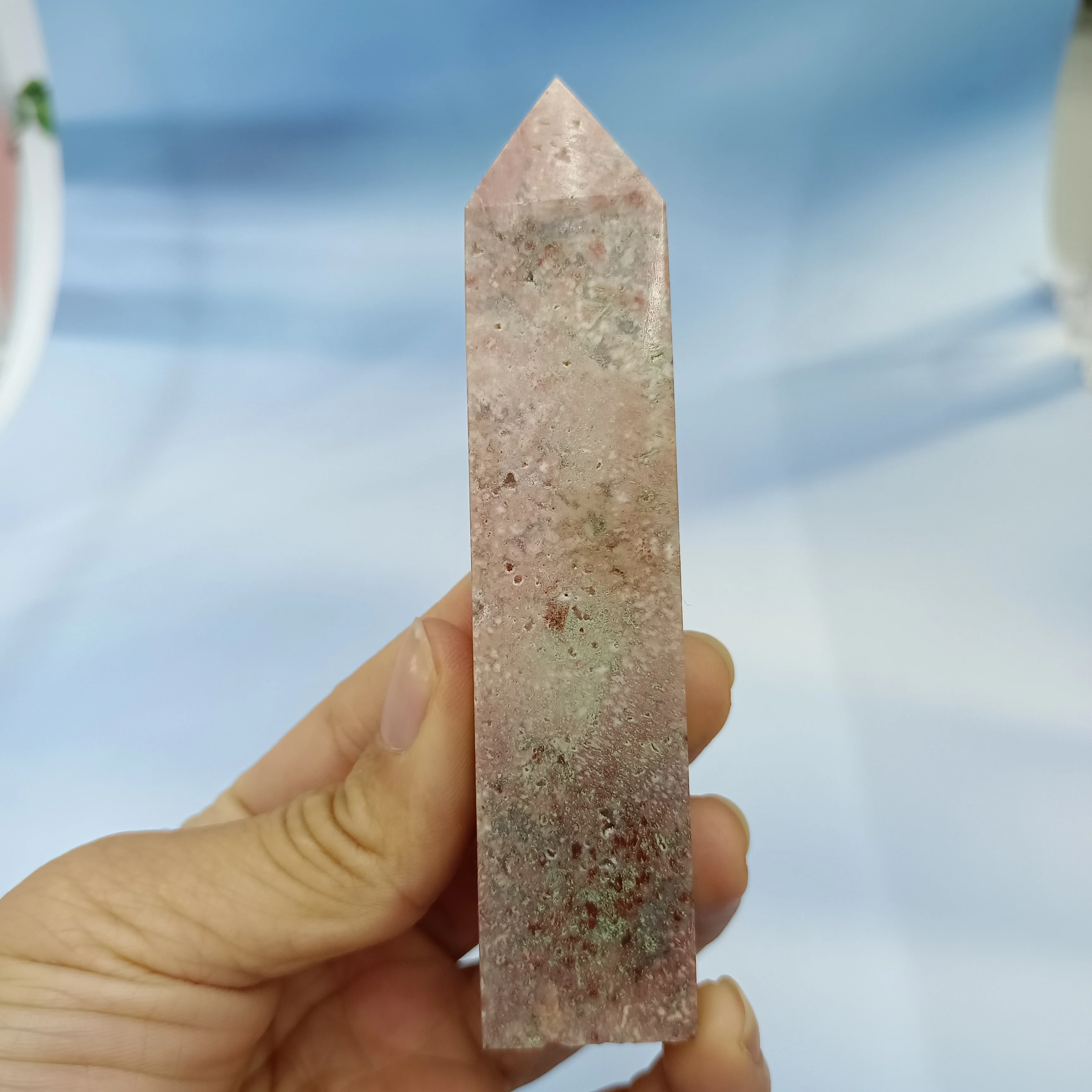 

NATURAL PURPLE PINK STONE COLUMN CRYSTAL QUARTZ DECORATION GIFT