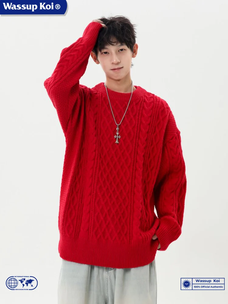 Wassup Koi Новый год судьбы Китайский красный теплый свитер для мужчин и женщин