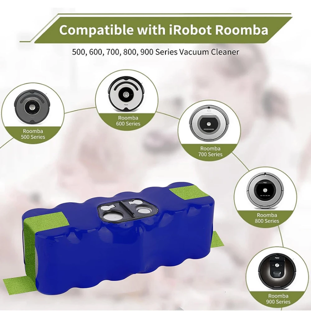 Фото Ni-MH сменная батарея 14.4V 12800mAh для iRobot Roomba серий 500, 600, 700, 800, 900 (модели 585, 595, 600, 610, 620, 630, 631, 650, 660, 760) №2
