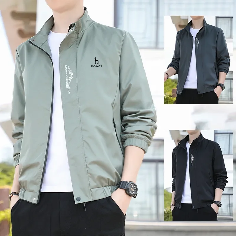 

Men's Sports Casual Bomber Jacket, Baseball Jacket, Slim Fit, Unisex Uniform, Couple, HAZZYS, M-5XL