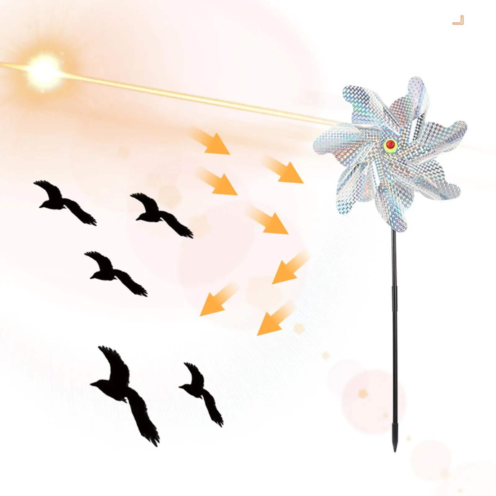 

Decorative Reflective Pinwheel Wind Pre-Assembled for Decor