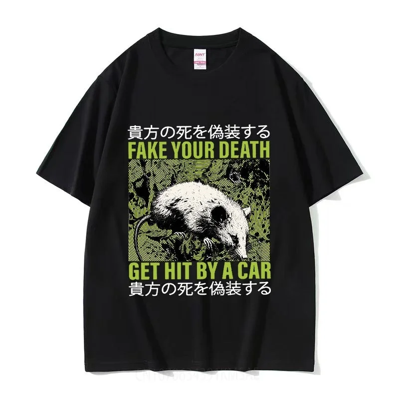 Футболка мужская с рисунком японской крысы забавная тенниска из хлопка оверсайз