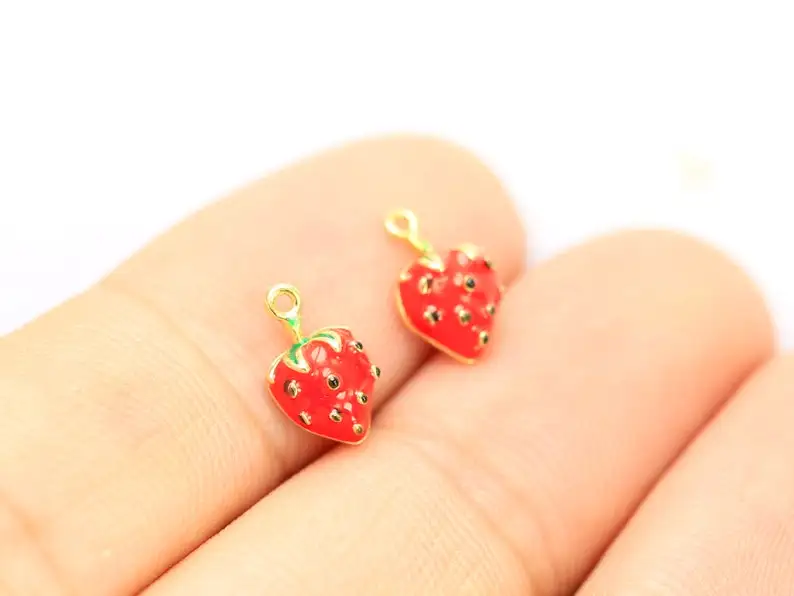 6 шт эмалированная мини-Фотолюминесцентная, покрытая настоящим золотом, милые Подвески для сережек, подвески для браслета, изготовление ювелирных изделий-G115