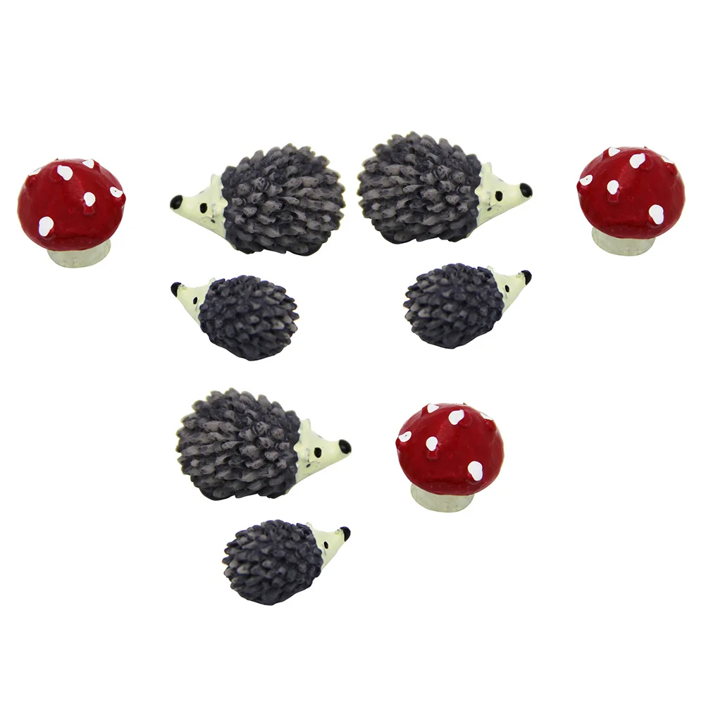 

Hedgehog Miniature Mini Decor Landscape Micro Garden Accessories Figure Animals Mushroomstatues Simulated Model Ornaments
