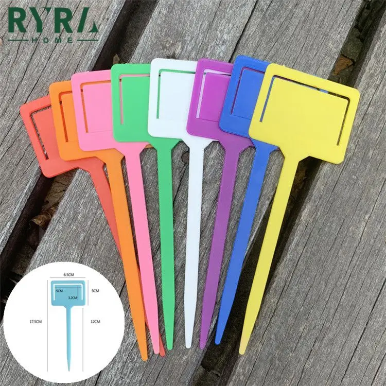 

10pcs T-type Garden Plastic Plant Tags Plant Flower Label Vegetables Herb Tag Markers Colorful Varietie Classification Tag Sign