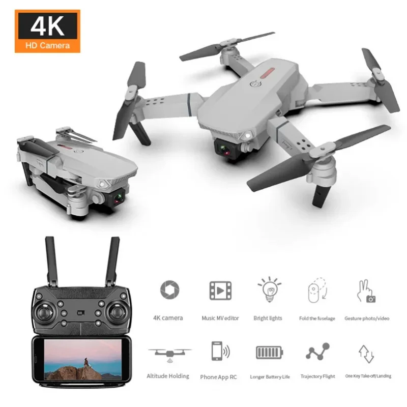 

E88 Drone 4k Profession HD Wide Angle Dual Camera WiFi FPV Drone Quadcopter Height Keep Drones Camera Helicopter