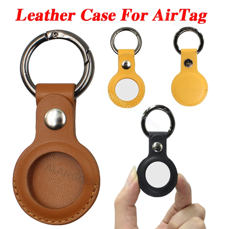 

For Apple Airtags Case Leather Keychain Protective For Airtag Tracker Locator Device Anti-lost For airtag air tag Case llavero