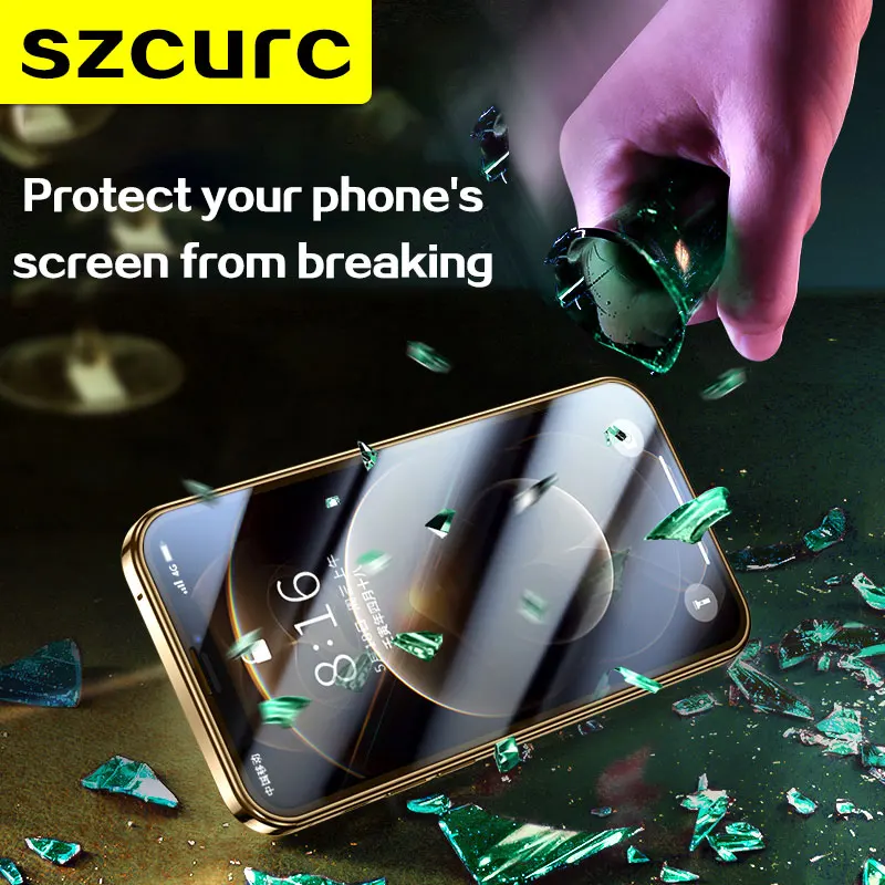 Tanie Dla IPhone 13 Pro MAX Case. Nowy 360 ° Pełna Ochrona Magnetyczna Adsorpcja Metalowa Szklana Obudowa Telefonu. IPhone 11 12Mini Futerał Na Telefon