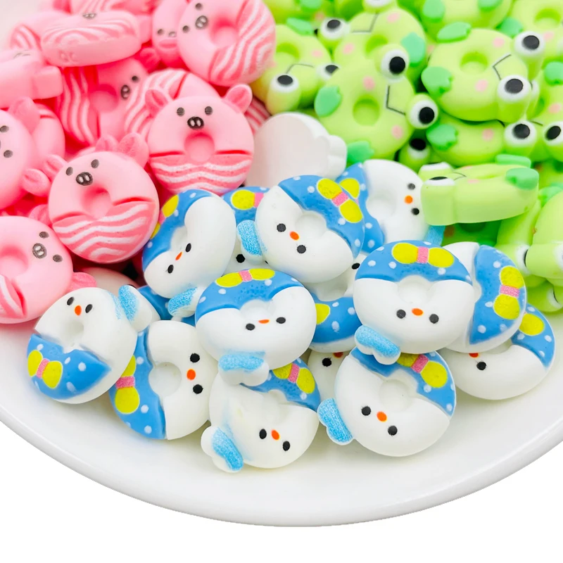 

20 Pcs New Cute Kawaii Mini Donuts, Animals Flat Back Resin Cabochons Scrapbooking DIY Jewelry Craft Decoration Accessorie