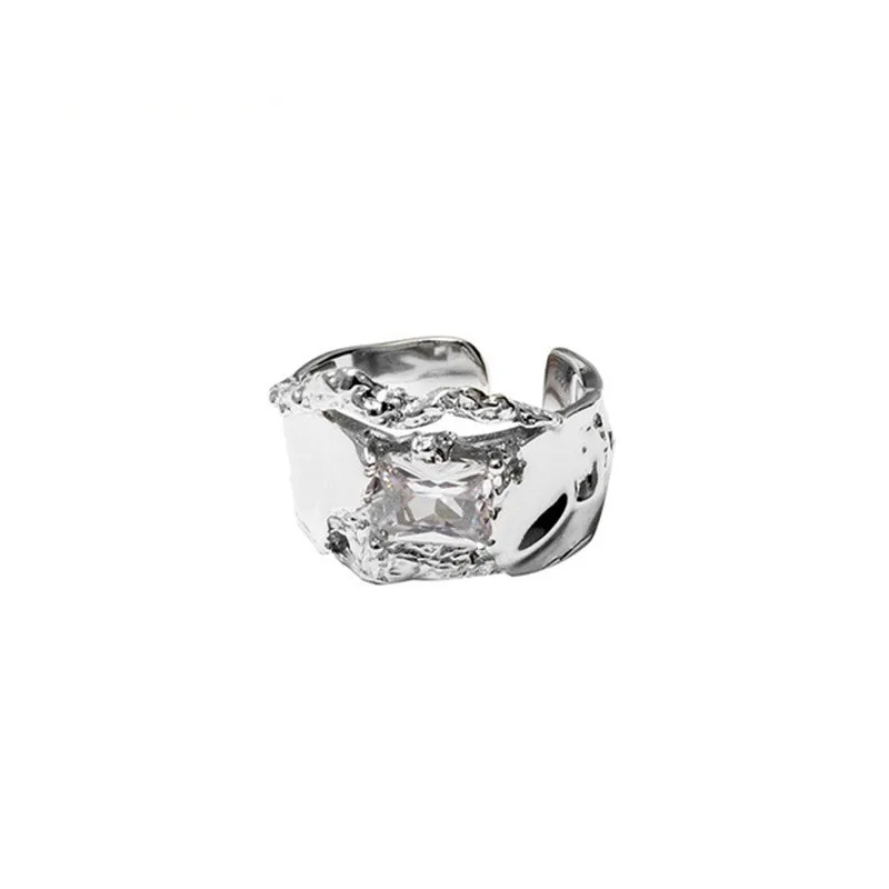 

New AMBUSH Diamond Ring 925 Sterling Silver Ins Fashion Niche Index Finger Opening Adjustable Men's And Women's Jewelry