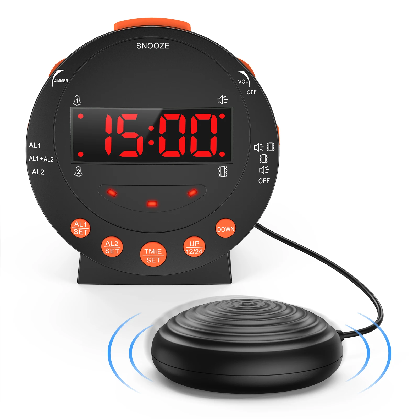 ORIA Вибрирующий будильник с подсветкой