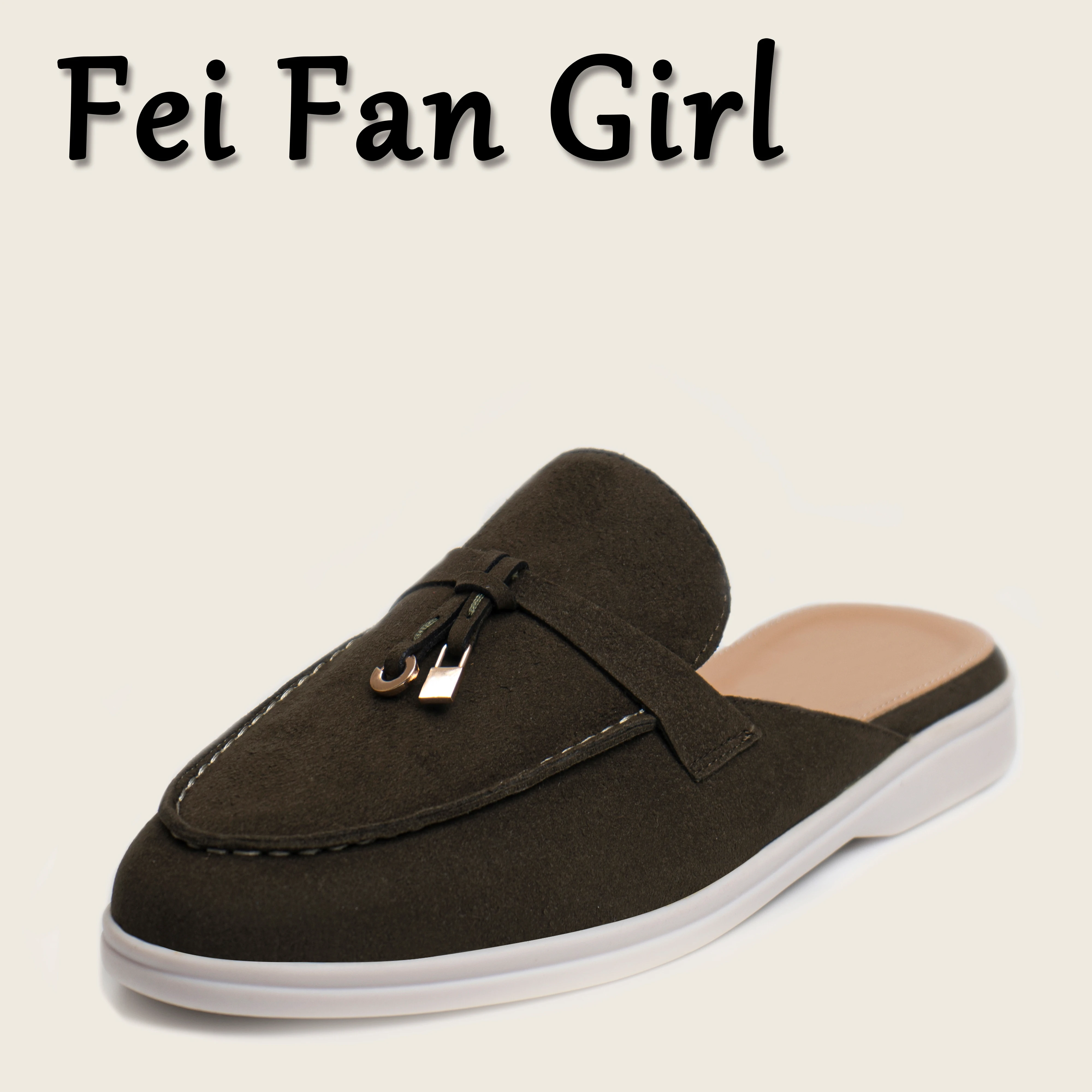 Metal Lock Design Loafers Women Slip-On Flats Shoes Comfortable Slippers for Women Moccasins Flat Shoes Big Size 33-45