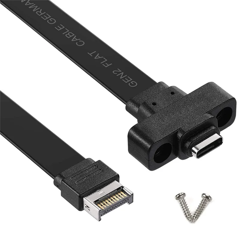 Фото Удлинительный кабель 50 см USB 3,1 с передней панелью типа E на Тип C, внутренний кабель адаптера Gen 2 (10 Гбит/с) с 2 винтами №2