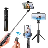 portable tripod selfie stick for iphone photo taking live broadcast chargable bluetooth remote control tripod stand pole