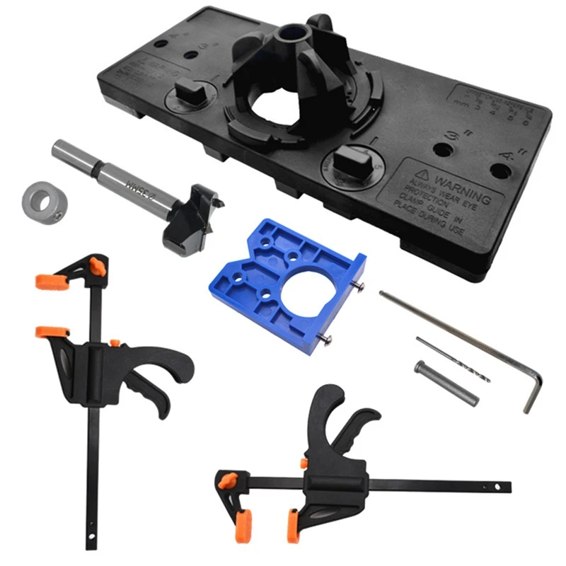 

Hot HG-Concealed 35MM Cup Style Hinge Drill Bit Boring Door Hole Locator Jig Guide Carpenter Woodworking Tools