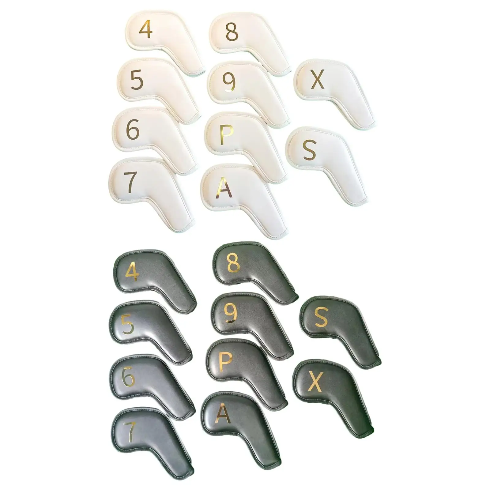 

10Pcs Golf Iron Head Covers Golf Iron Headcovers PU Leather Golf Club Covers