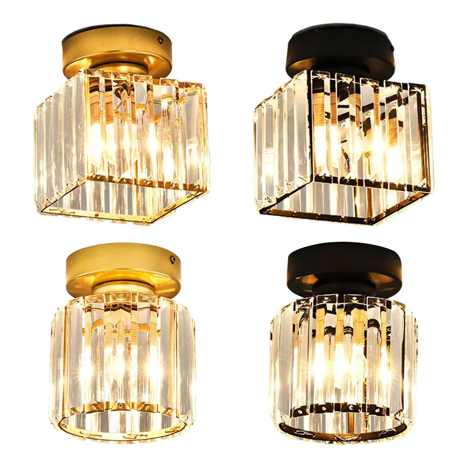 

Chandelier Lighting Glass Lampshade LED Ceiling Lights Fixture Semi Flush Mount for Porch Country Bathroom Living Room Bedroom