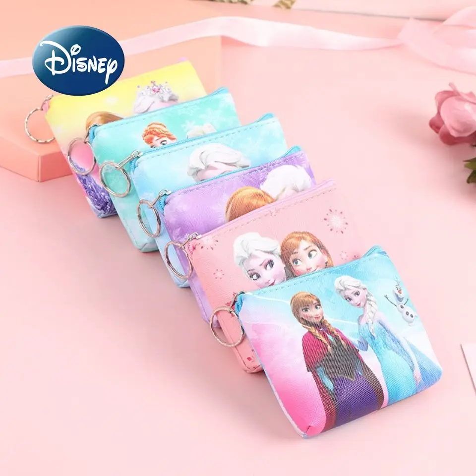 

Disney Frozen New Fashion Girls Coin Purse High Quality Cute Key Storage Bag Large Capacity PU Zipper Girl Card Case Wallet