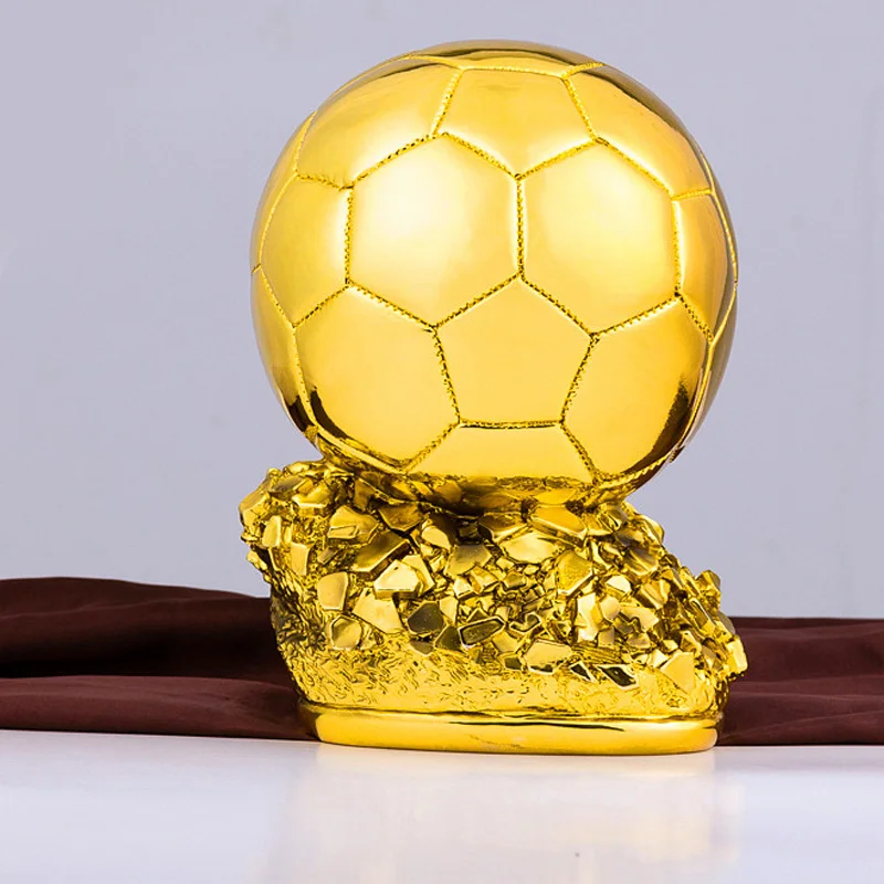 

15cm 20cm 24cm golden ball trophy Ballon D'OR Trophy free print Golden Soccer Ball Best Football Player Soccer trophy cup