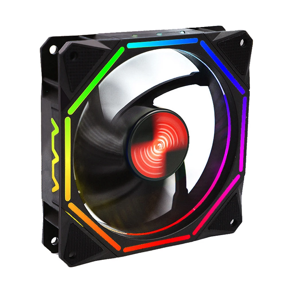 

12cm PC Cooling Home Universal ABS Anti-vibration Remote Control Controller Low Noise LED Lamp RGB Adjust Computer Case Fan
