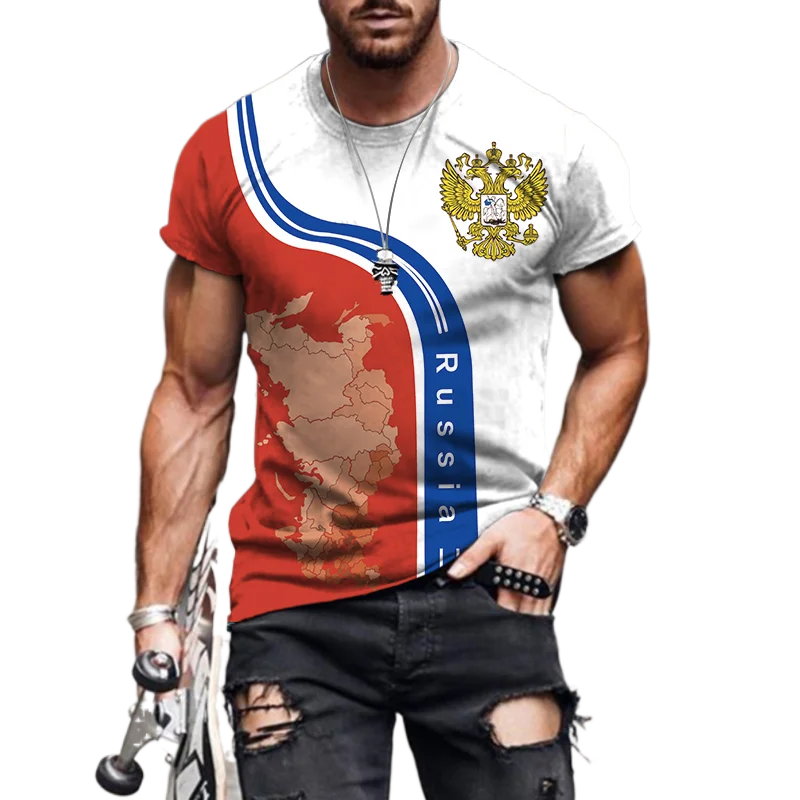 

USA Russia Ukraine England Afghanistan French Italy Flag 3D Print Men Summer Fashion Oversized T-shirt Hip Hop Tees Short Sleeve