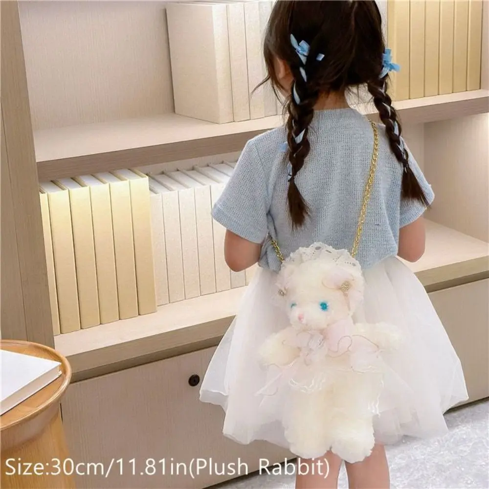 Плюшевый бант кролик плюшевая сумка Kawaii Harajuku через плечо зеленый цвет розовый