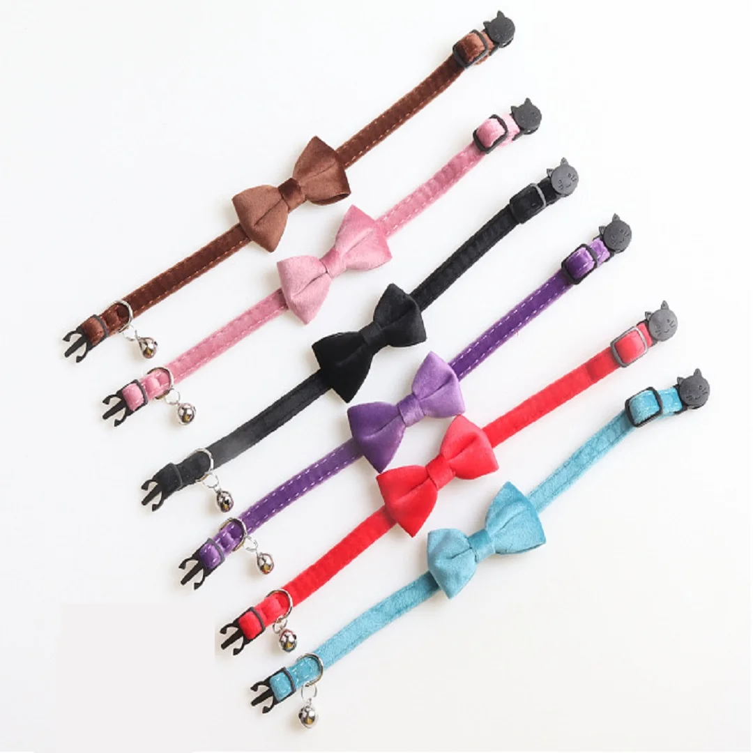 Ошейник для кошек бант безопасная Пряжка ожерелье из плюшевой ткани чихуахуа