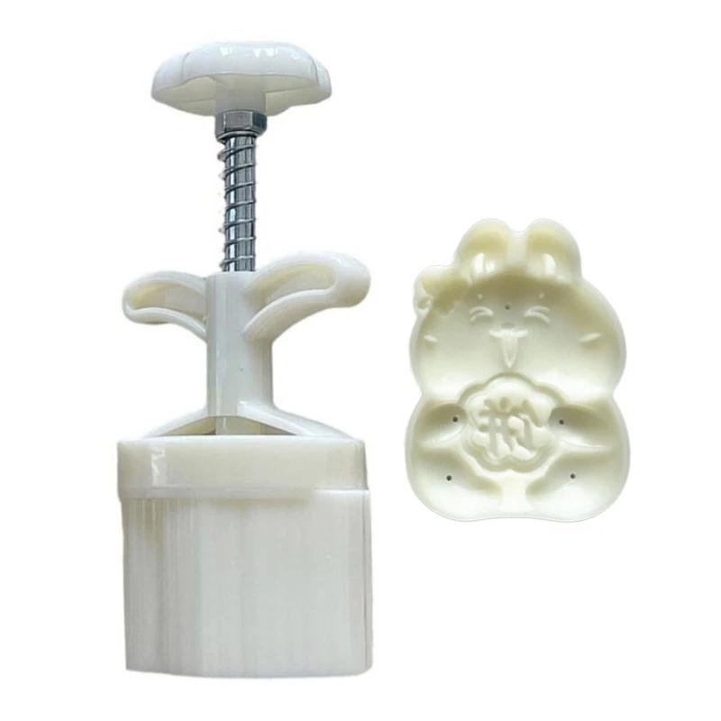 

75g Plastic Mooncake Stamp Rabbit Shape Mooncake Mold DIY Hand Press Moulds