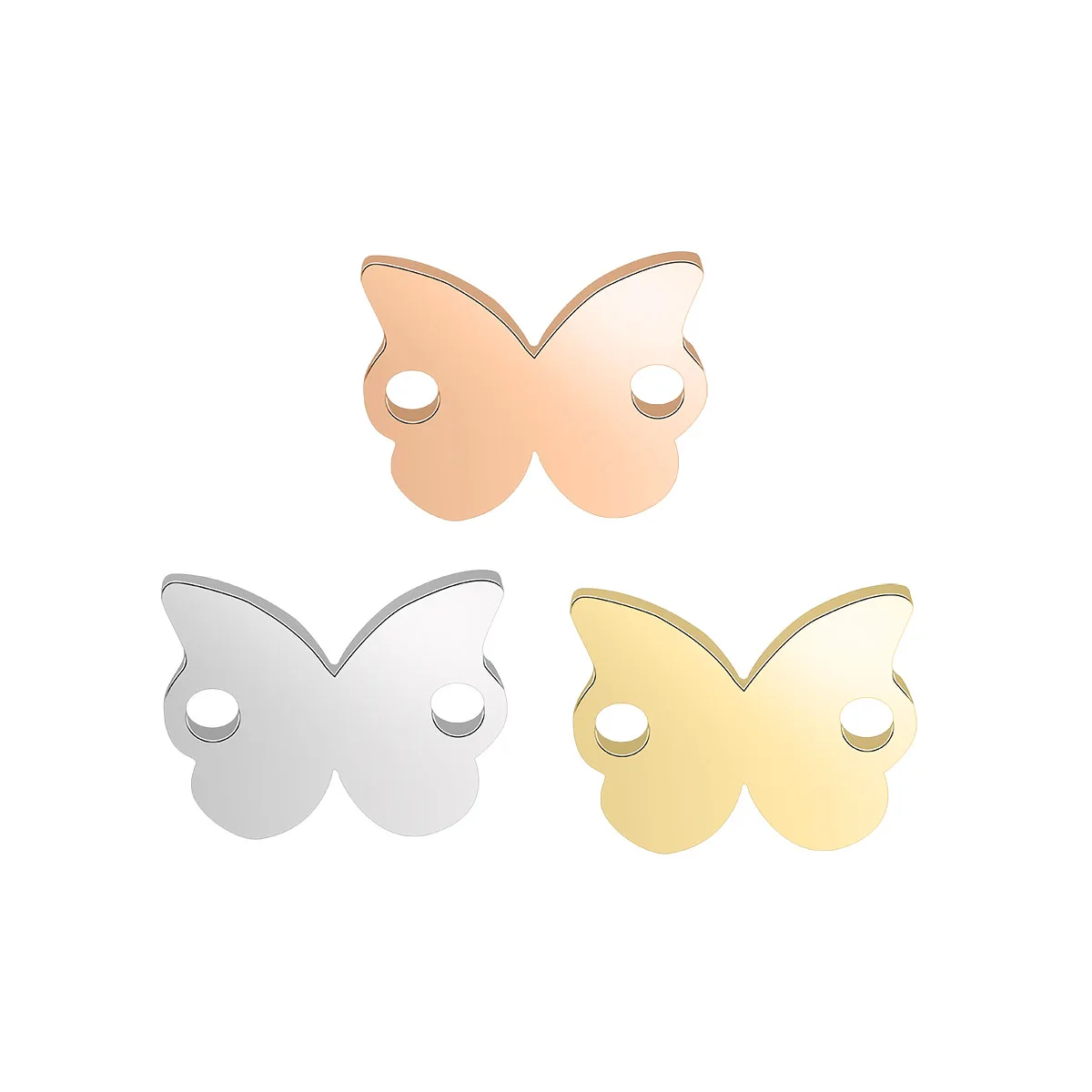 10pcs Stainless Steel Mirror Polish Butterfly Insect Pendant Charms Connectors For Bracelets Jewelry Making  Finding Accessories