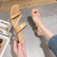 2022 women sandals shoe heels slides flip flops high heel fashion mule chaussure designer party slipper size 42