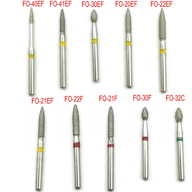 

10pcs/box Dental Diamond Drill Dental Burs Dia-burs for High Speed Dental Handpiece 1.6mm Dentist Tools FO series
