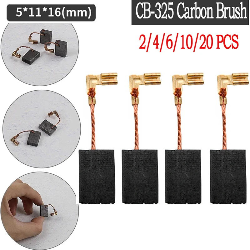 2/4/6/10/20 шт. 5x11x16 мм CB-325 Углеродные щетки для угловой шлифовальной машины 9553/9555/9556/9558/2810, аксессуары для электроинструментов