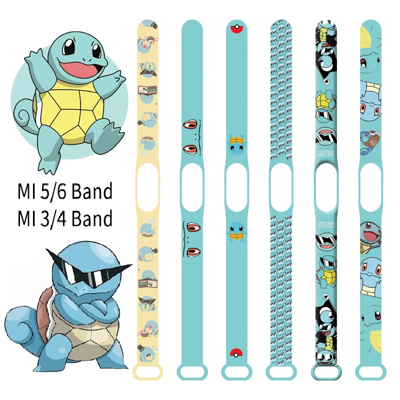 

cartoon Jenny Turtle strap for millet 3/4/5/6 generation bracelet wristband cartoon figure Squirtle watchband replacement strap