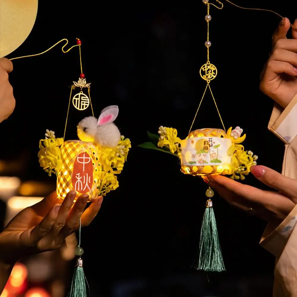 Бамбуковый миди-осенний фонарь в старинном стиле бамбуковый Светящийся Ручной