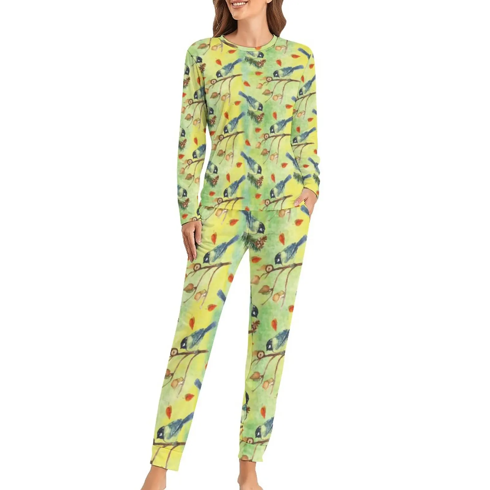 

Женский костюм для сна с длинным рукавом, в стиле оверсайз