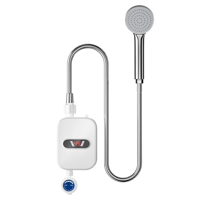 Grifo calentador de agua eléctrico de temperatura constante, calefacción instantánea, pantalla LED, para baño, enchufe de la UE
