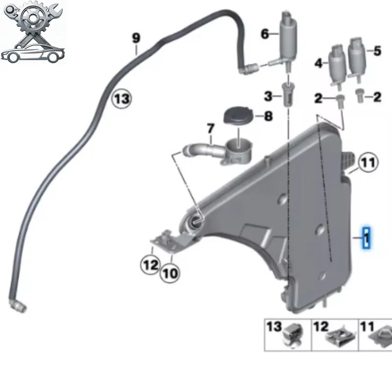 61667241680 Бачок для жидкости стеклоомывателя для BMW F22 F23 F30 F34 F32 F33 F82 F83 2 серии M2 Coupe 3 серии 320i 2016 (art.: 3920d9bd0959e) - 3920d9bd0959e