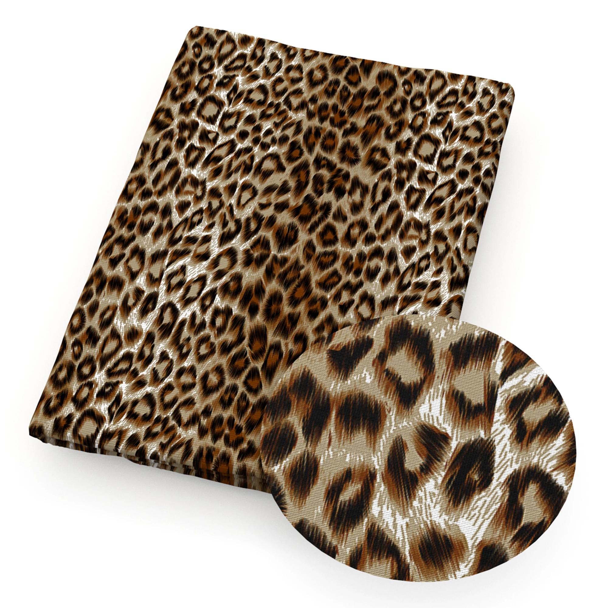 Ткань с леопардовым принтом полиэстер сатин чистый хлопок