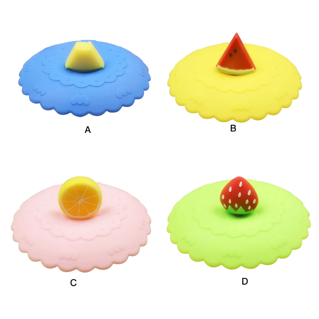 

Симпатичные фруктовые формы, украшение, чашка для питья, силиконовая крышка с ложкой, держатель, Пылезащитная чаша, крышка, чашки, уплотнени...