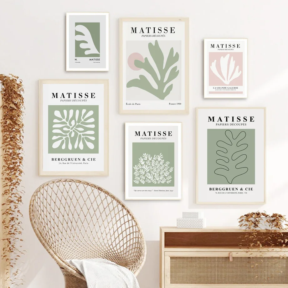 Абстрактные Листья Матисса Минималистичные Скандинавские Постеры Печать На