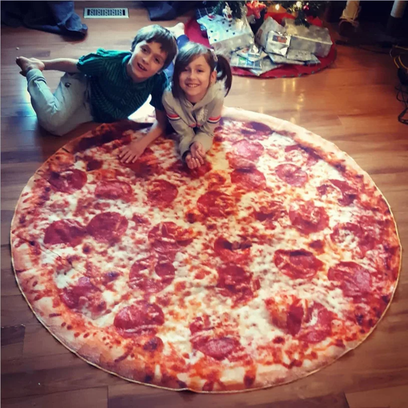 

Funny Soft Warm Flannel Tortilla Pizza Blanket Round Shape Donut Airplane Travel Portable Wearable Winter Throw Blanket